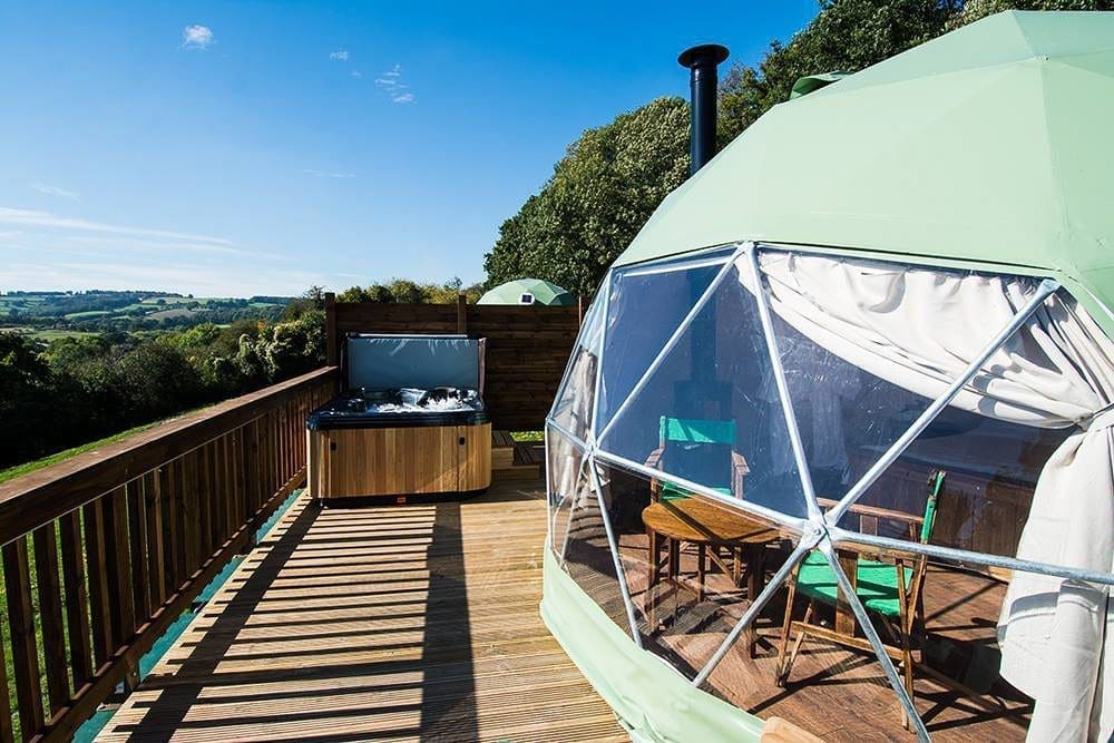 Glamping with a hot tub