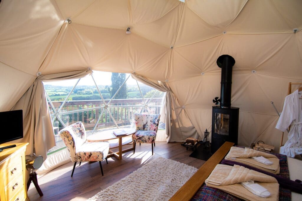 Glamping luxury dome